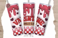 3D Inflated Valentine Singles Club Tumbler Wrap PNG Product Image 1