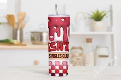 3D Inflated Valentine Singles Club Tumbler Wrap PNG Product Image 2