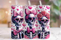 Skeleton Tumbler, Skeleton Valentine&#039;s Day Tumbler Wrap PNG Product Image 1