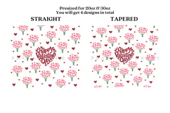 valentine skinny tumbler sublimation wrap with high resolution and transparant background are for 20oz and 30oz skinny tumbler