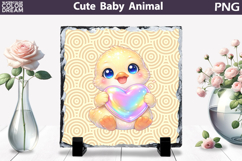 Cute Animal Sublimation Slate | Baby Valentine Heart Product Image 1