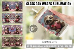 Glass Can Wraps Valentine Sloth Product Image 1