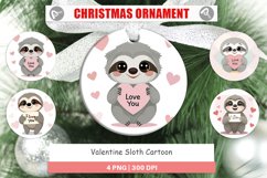 Christmas Ornaments Valentine Sloth Cartoon Product Image 1