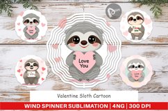 Wind Spinner Valentine Sloth Cartoon Product Image 1