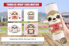 Tumbler Wrap Valentine Sloth Cartoon Product Image 1