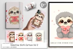 Digital Paper Valentine Sloth Cartoon Product Image 1