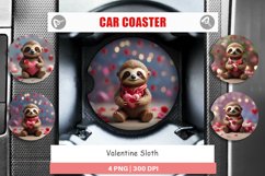 Car Coaster Valentine Sloth Product Image 1