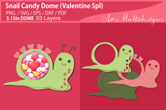 Cute Snail Valentines candy dome Product Image 1