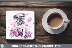GorgeousValentine Splash Dogs Square Coaster design.