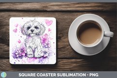 GorgeousValentine Splash Dogs Square Coaster design.