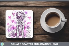 GorgeousValentine Splash Dogs  Square Coaster design.