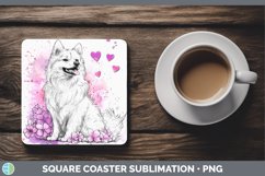 GorgeousValentine Splash Dogs Square Coaster design.