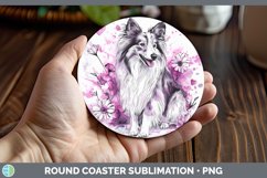 GorgeousValentine Splash Dogs Round Coaster design.