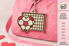 Valentine's Day Sport Keychain Laser Cut. Football SVG Product Image 1