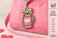 Valentine's Day Sport Keychain Laser Cut. Golf SVG Product Image 1