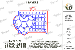 Valentine's Day Sport Keychain Laser Cut. Football SVG Product Image 2