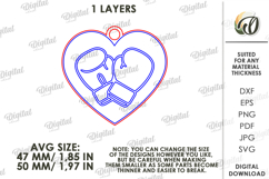 Valentine's Day Sport Keychain Laser Cut. Boxing SVG Product Image 2