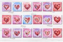 Square Coaster Valentine Coasters Bundle contains 117 designs with watercolor Angels, Flower Hearts lips, and balloons PNG. This is a standard square coaster 4&#039;&#039; x 4&#039;&#039; you can also use it as a keychain sublimation design