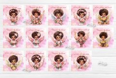 Square Coaster Valentine Coasters Bundle contains 38 designs with watercolor Angels PNG. This is a standard square coaster 4&#039;&#039; x 4&#039;&#039; you can also use it as a keychain sublimation design.