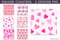 Valentine Square Coaster | Heart Coaster PNG Product Image 1