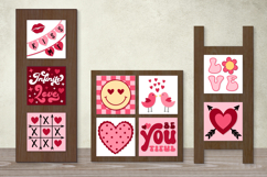 Valentine Square Decor Panels Svg Love heart eyes smiley Product Image 2