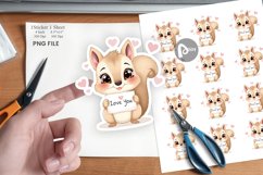 Valentine Squirrel Cartoon Sticker Product Image 1