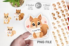 Valentine Squirrel Cartoon Sticker Product Image 1
