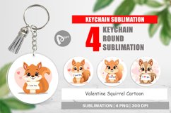 Keychain Valentine Squirrel Cartoon Product Image 1
