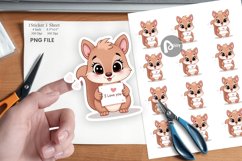 Valentine Squirrel Cartoon Sticker Product Image 1