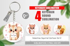 Keychain Valentine Squirrel Cartoon Product Image 1