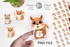 Valentine Squirrel Cartoon Sticker Product Image 1
