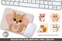 Mouse Pad Valentine Squirrel Cartoon Product Image 1
