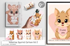 Digital Paper Valentine Squirrel Cartoon Product Image 1