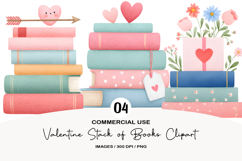 Valentine Stack of Books Clipart Product Image 1
