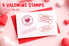 Vintage Valentine Mail Stamps SVG | Love Postal Designs Product Image 1