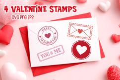 Valentine Love Mail Stamp Bundle SVG | Vintage Postal Design Product Image 6