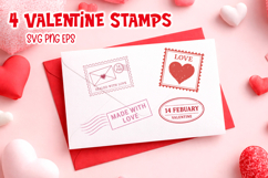 Valentine Love Mail Stamp Bundle SVG | Vintage Postal Design Product Image 8