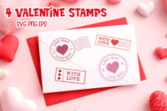 Valentine Love Mail Stamp Bundle SVG | Vintage Postal Design Product Image 9
