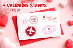 Vintage Valentine Mail Stamps SVG | Love Postal Designs Product Image 1