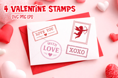 Vintage Valentine Mail Stamps SVG | Love Postal Designs Product Image 1
