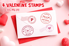 Vintage Valentine Mail Stamps SVG | Love Postal Designs Product Image 1