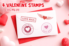 Vintage Valentine Mail Stamps SVG | Love Postal Designs Product Image 1