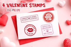 Vintage Valentine Mail Stamps SVG | Love Postal Designs Product Image 1