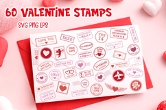 Valentine Love Mail Stamp Bundle SVG | Vintage Postal Design Product Image 1