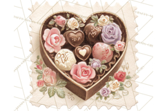 Vintage Valentine Postage Stamps, Cherubs, Hearts, Roses PNG Product Image 4