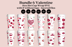 valentine starbucks 16oz hot cup tumbler wrap svg presized template for tumbler grande suitable for cricut and silhouette