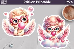 Cute Cupid Bubble Sticker | Valentine&#039;s Day Sticker Product Image 1