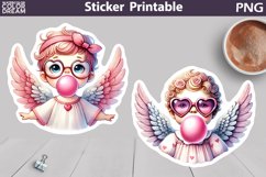 Cute Cupid Bubble Sticker | Valentine&#039;s Day Sticker Product Image 1