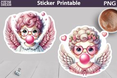 Cute Cupid Bubble Sticker | Valentine&#039;s Day Sticker Product Image 1