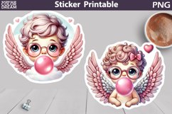 Cute Cupid Bubble Sticker | Valentine&#039;s Day Sticker Product Image 1